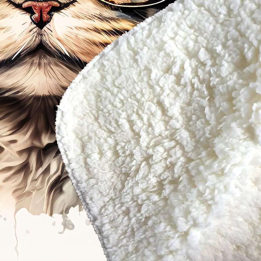 Selkirk Rex Cat Splashart Sherpa Blanket