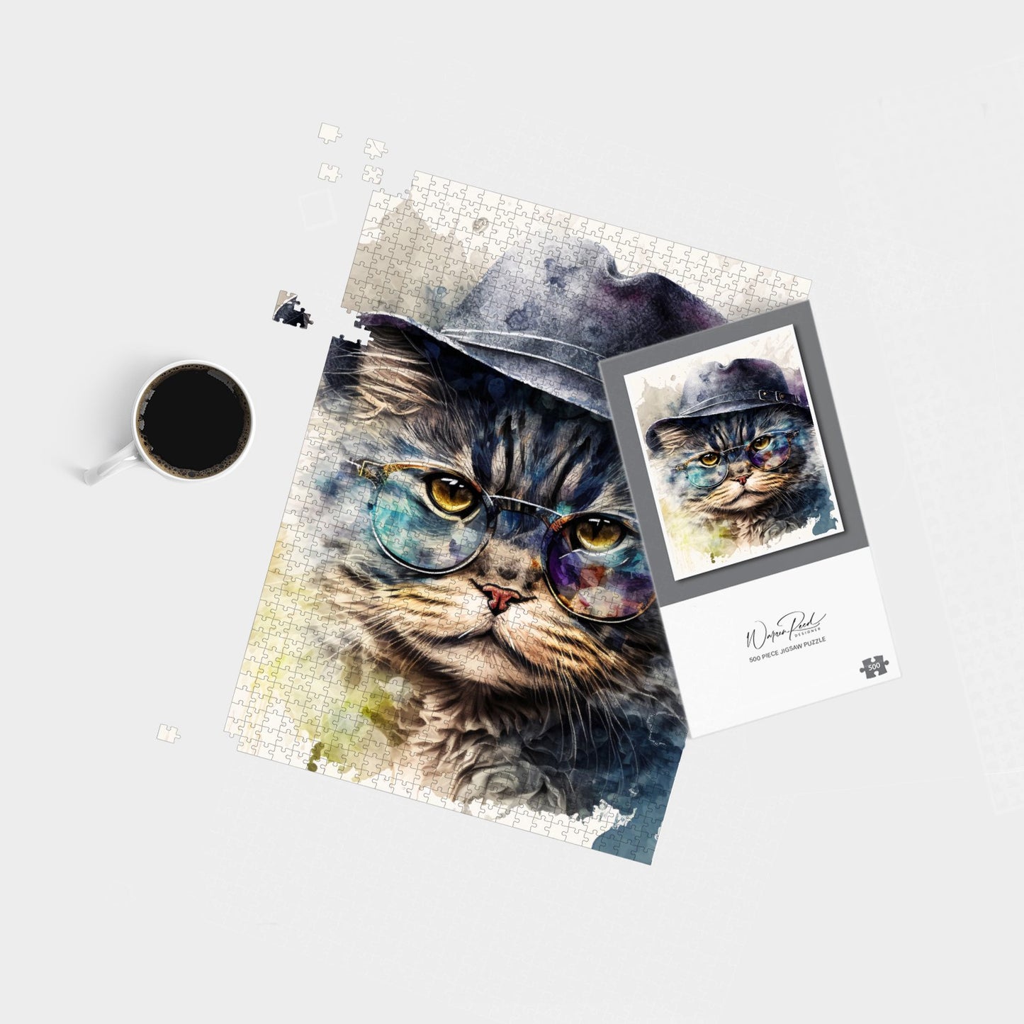 Selkirk Rex Cat Splashart Jigsaw Puzzle