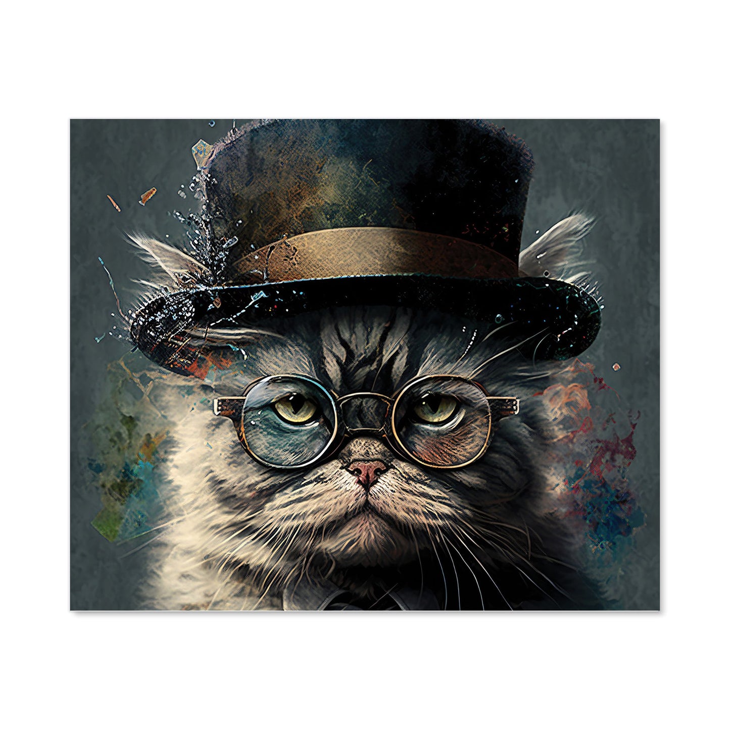 Selkirk Rex Cat With Glasses Splashart Kitchen Splashback