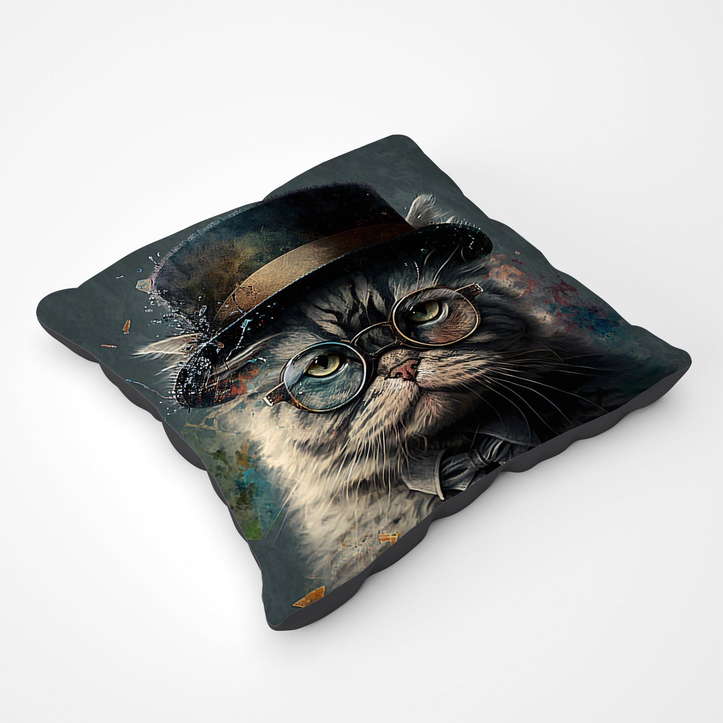 Selkirk Rex Cat With Glasses Splashart Pet Bed