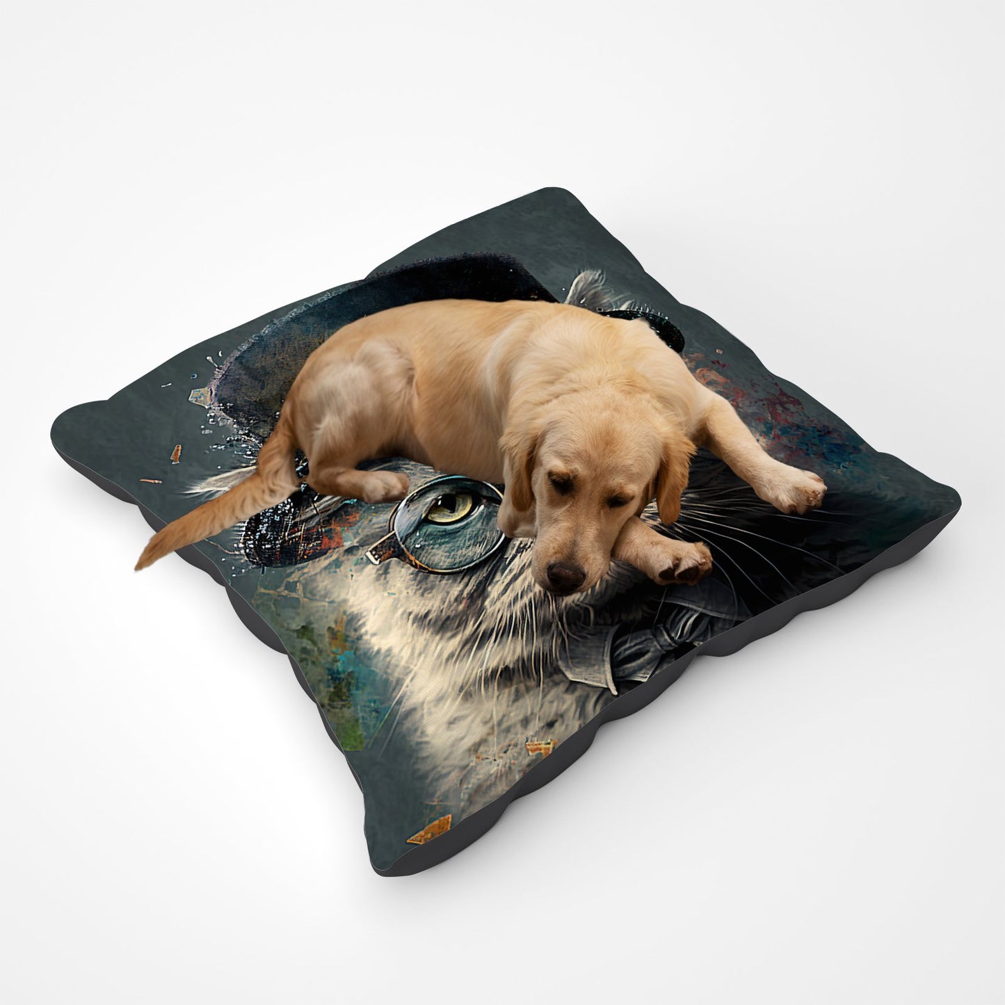 Selkirk Rex Cat With Glasses Splashart Pet Bed