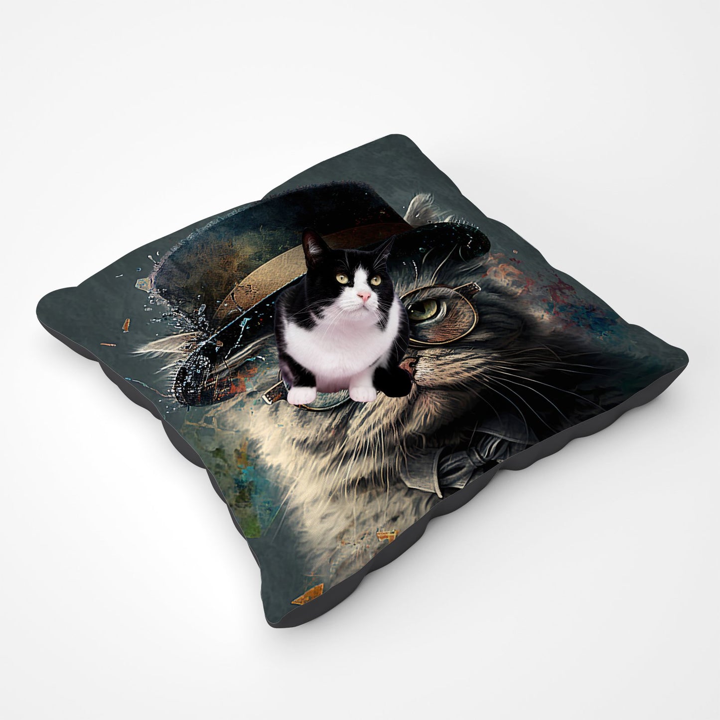 Selkirk Rex Cat With Glasses Splashart Pet Bed