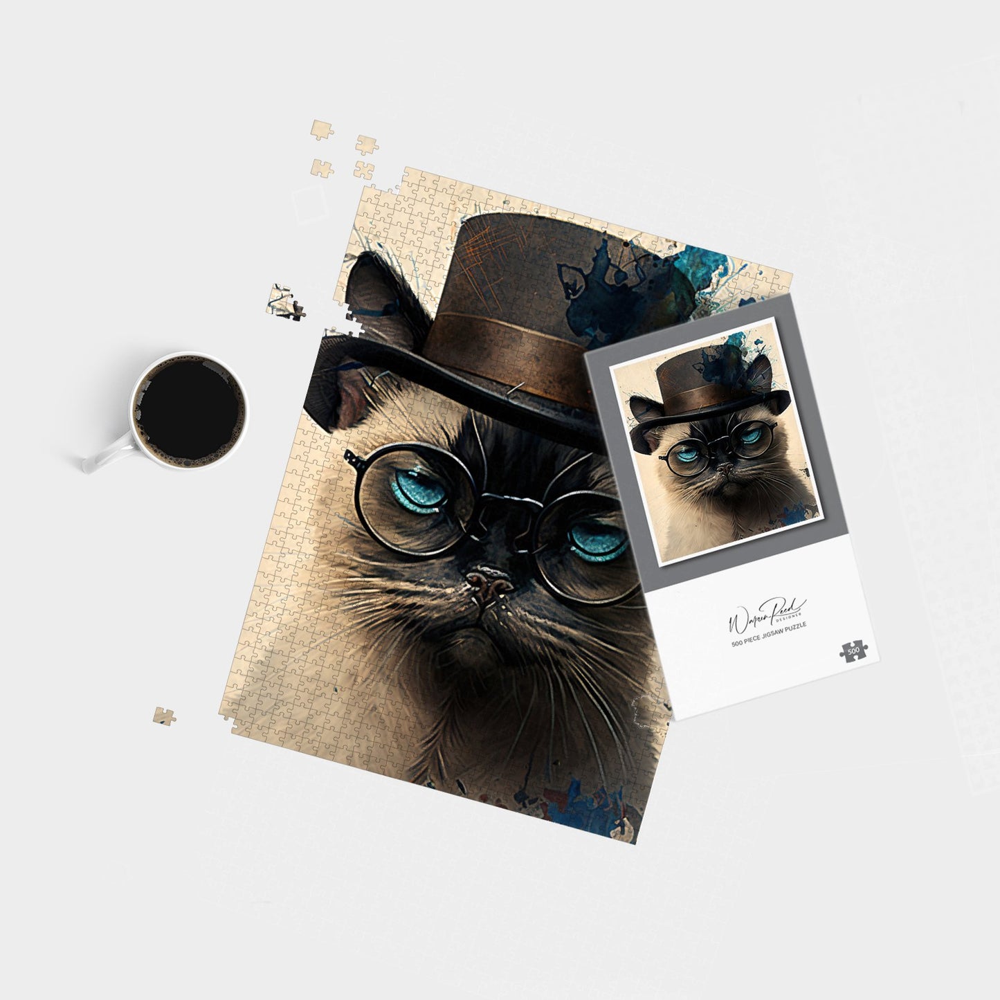 Siamese Cat Splashart Jigsaw Puzzle