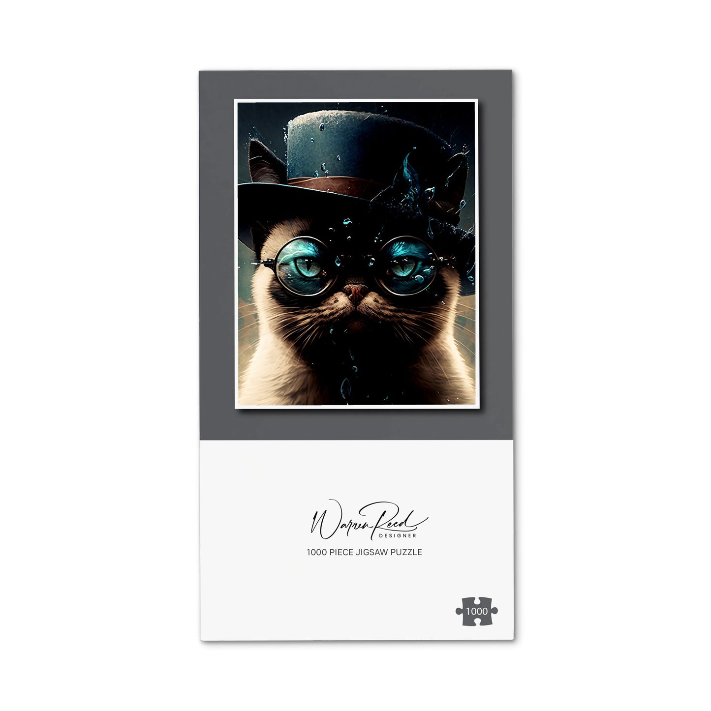 Siamese Cat With Glasses Splashart Jigsaw Puzzle