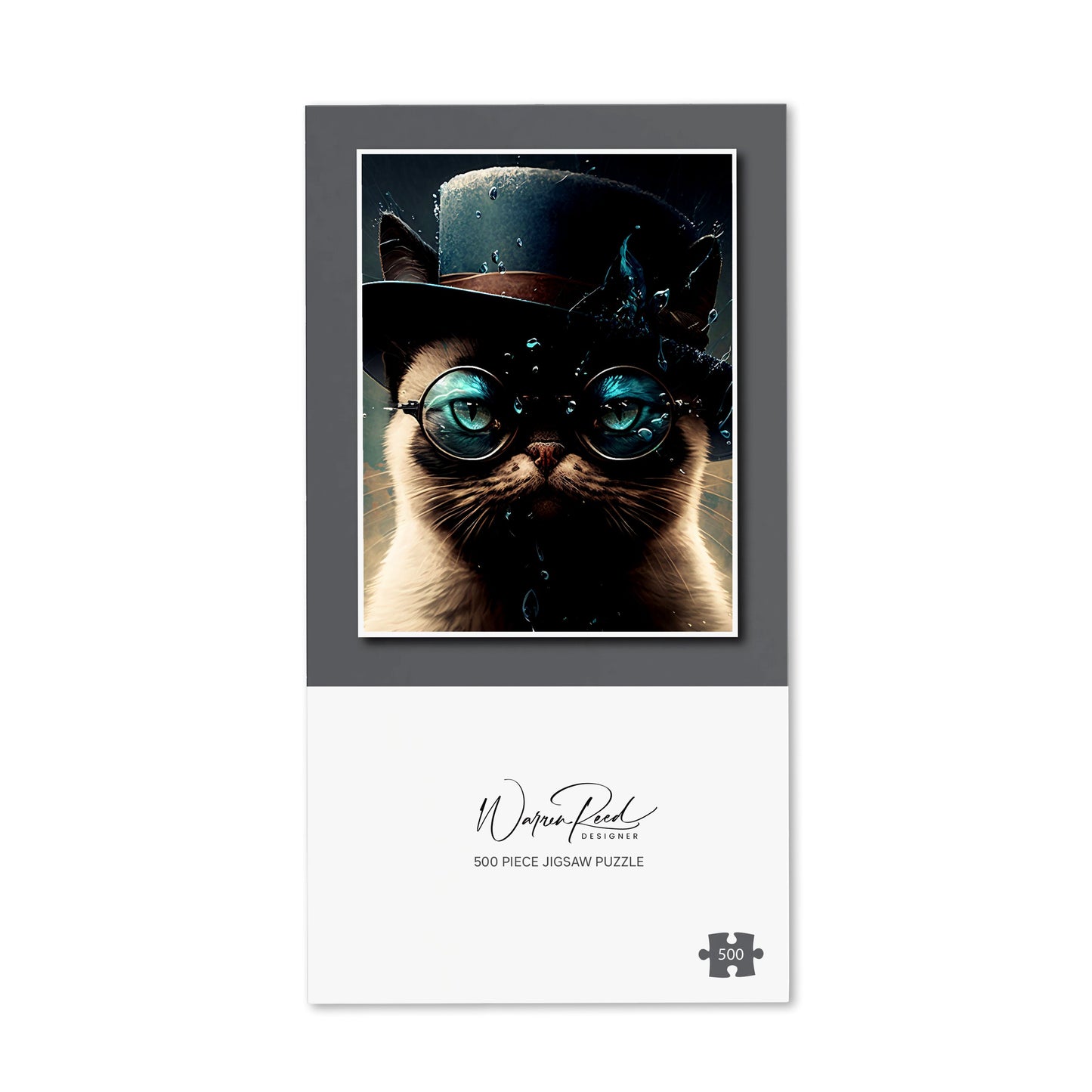 Siamese Cat With Glasses Splashart Jigsaw Puzzle