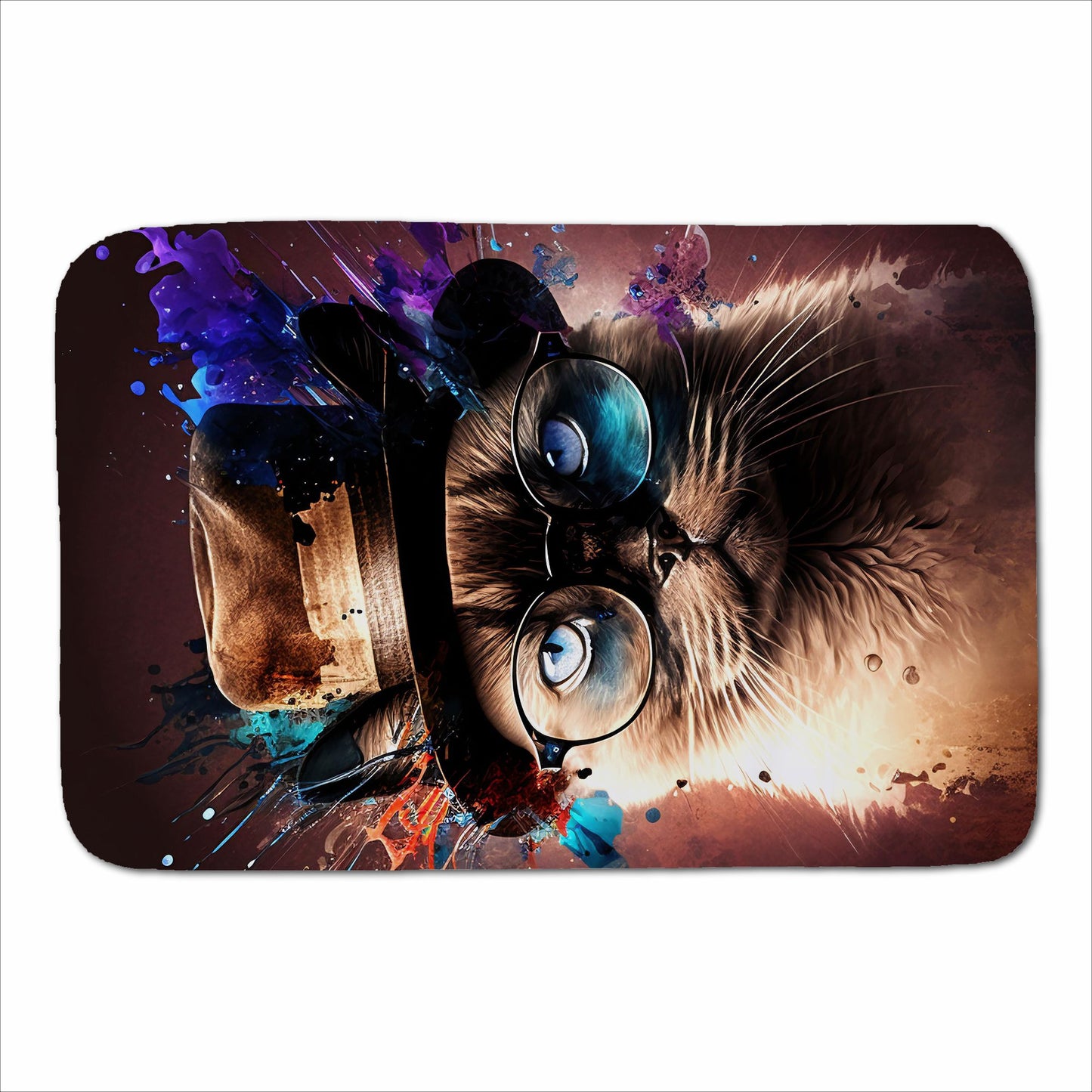 Siamese Cat Face Splashart Sherpa Blanket