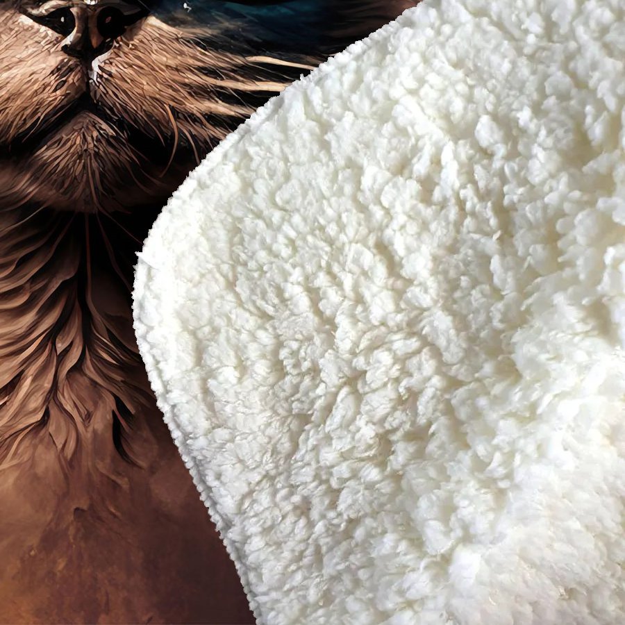 Siamese Cat Face Splashart Sherpa Blanket