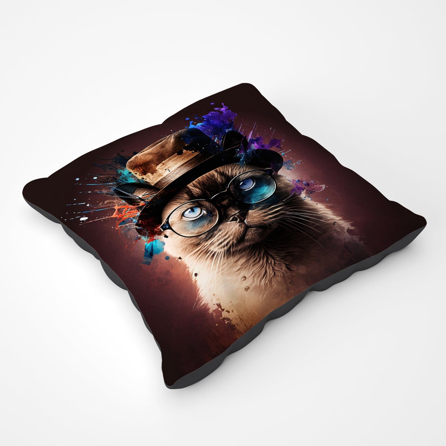 Siamese Cat Face Splashart Pet Bed