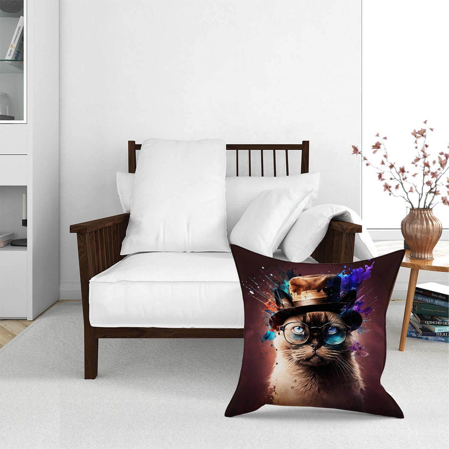 Siamese Cat Face Splashart Pet Bed