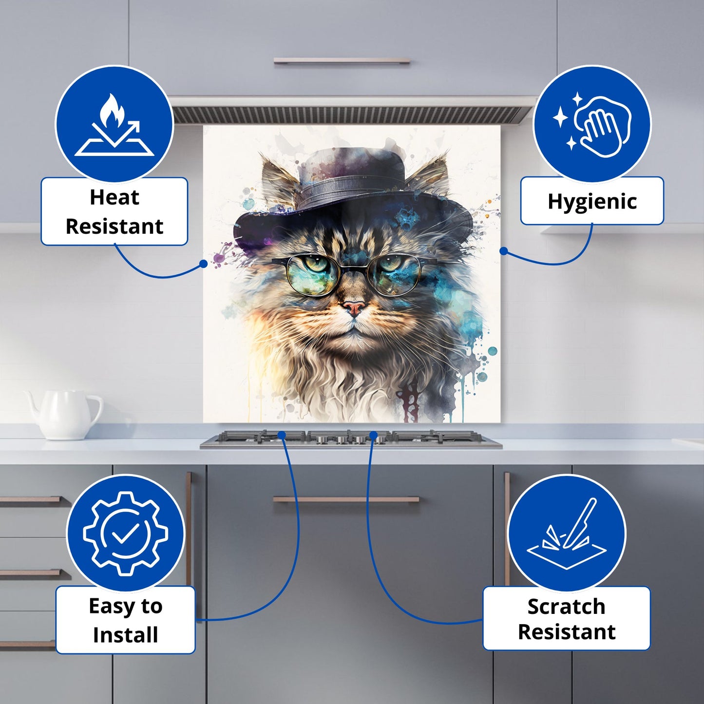 Siberian Cat Splashart Kitchen Splashback