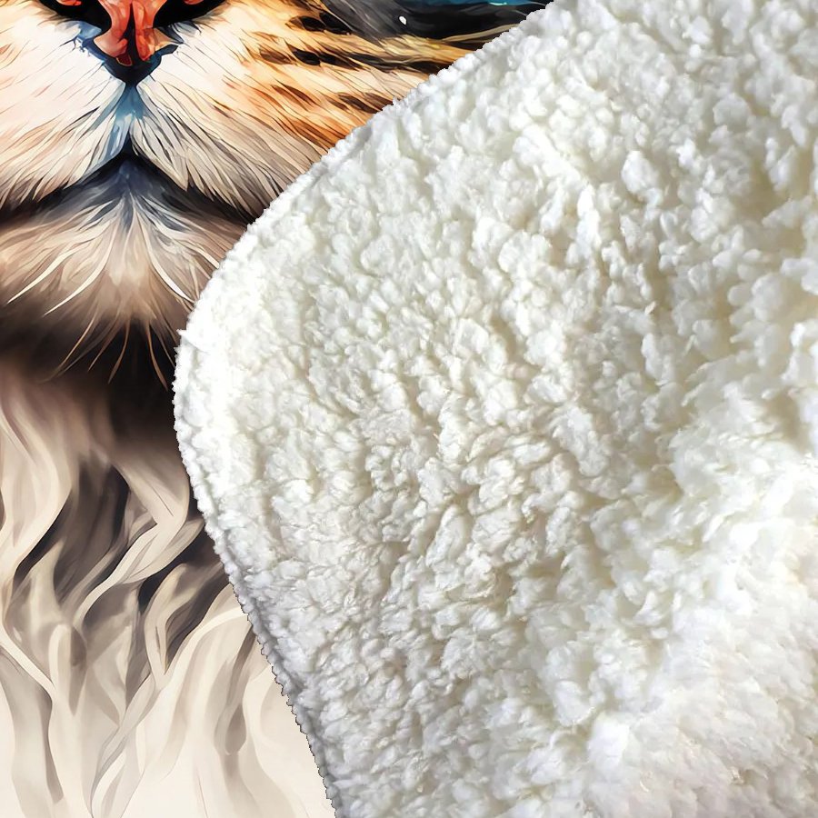 Siberian Cat Splashart Sherpa Blanket