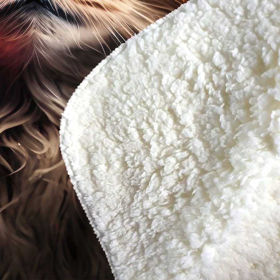 Siberian Cat With Glasses Splashart Sherpa Blanket