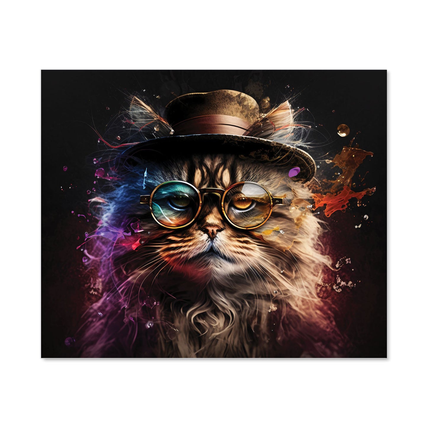 Siberian Cat With Glasses Splashart Kitchen Splashback