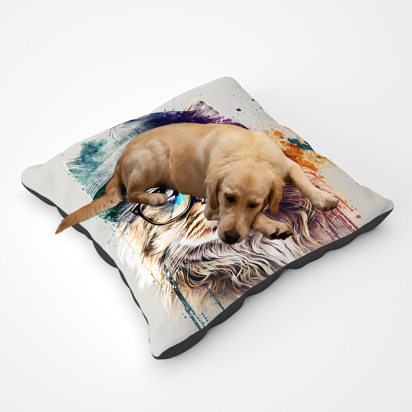 Siberian Cat Face Splashart Pet Bed