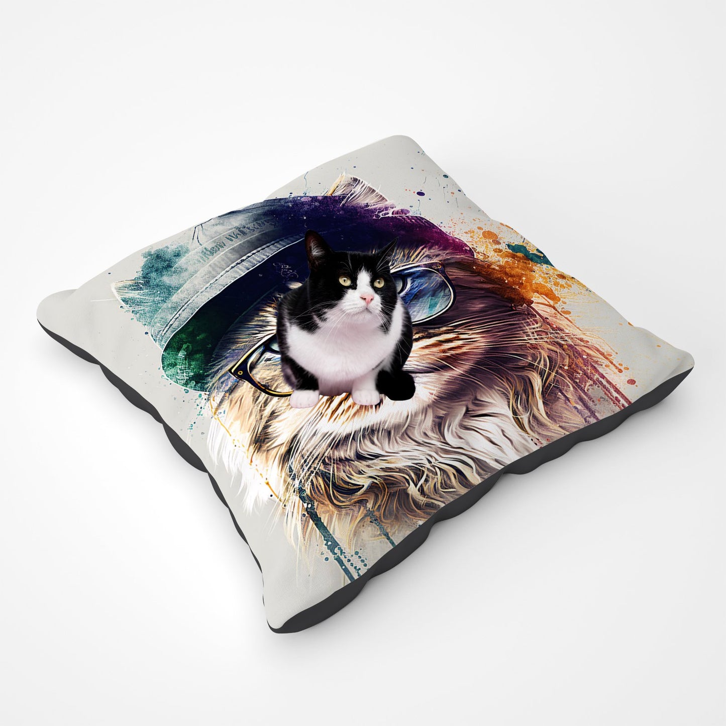 Siberian Cat Face Splashart Pet Bed