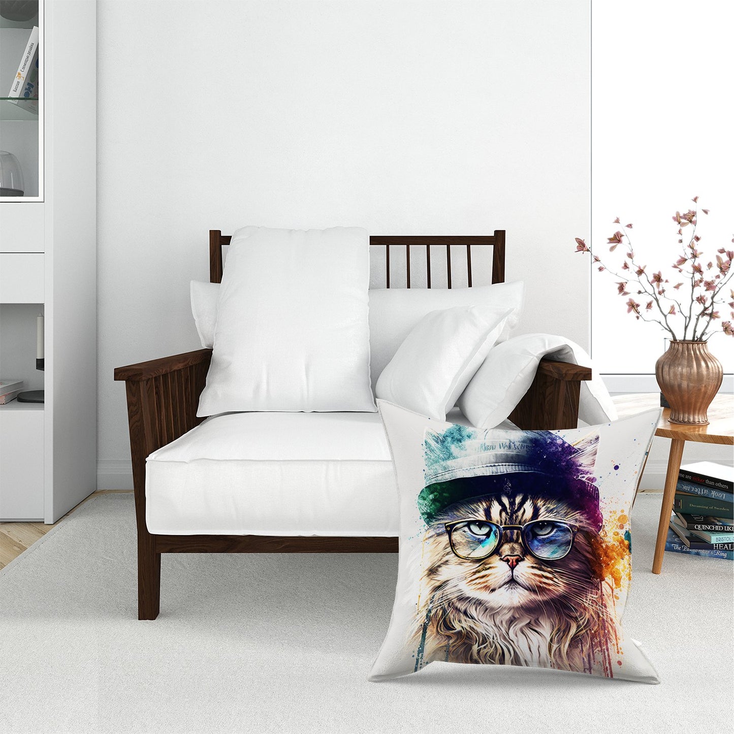 Siberian Cat Face Splashart Pet Bed