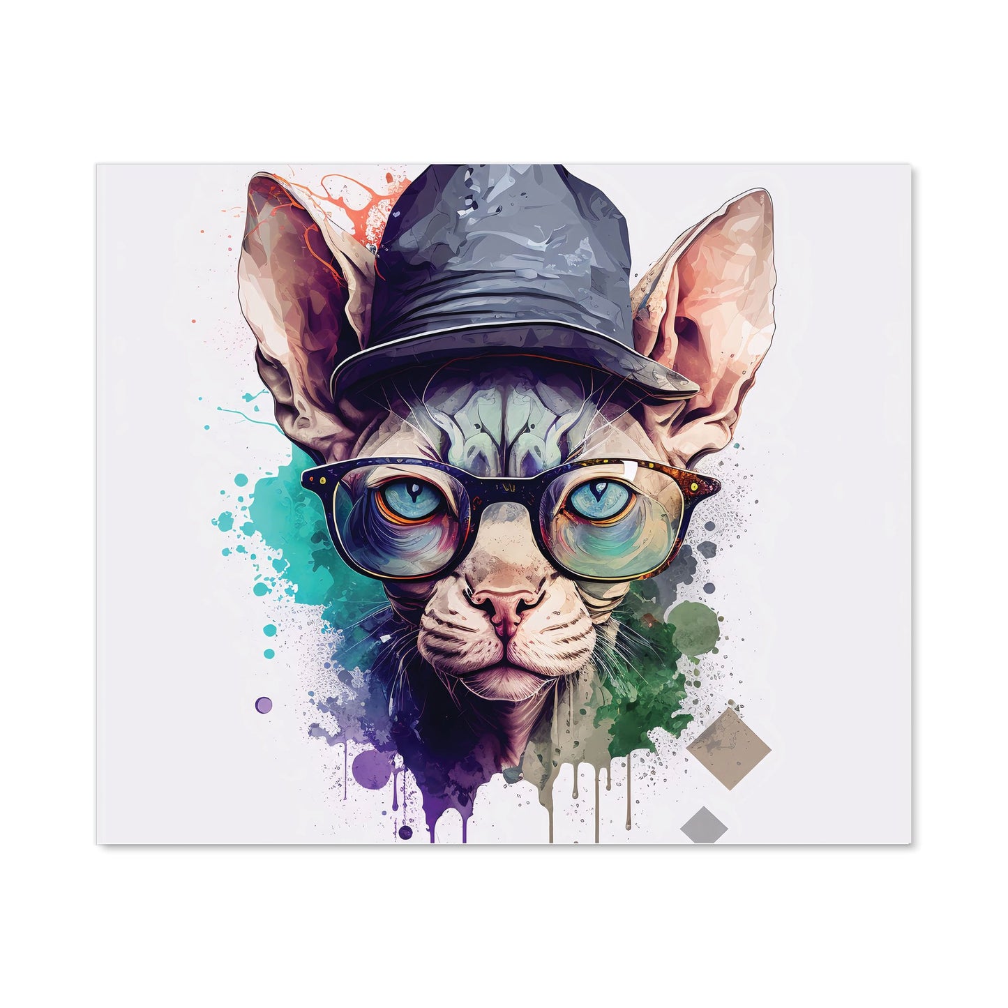 Sphynx Cat Face Splashart Kitchen Splashback