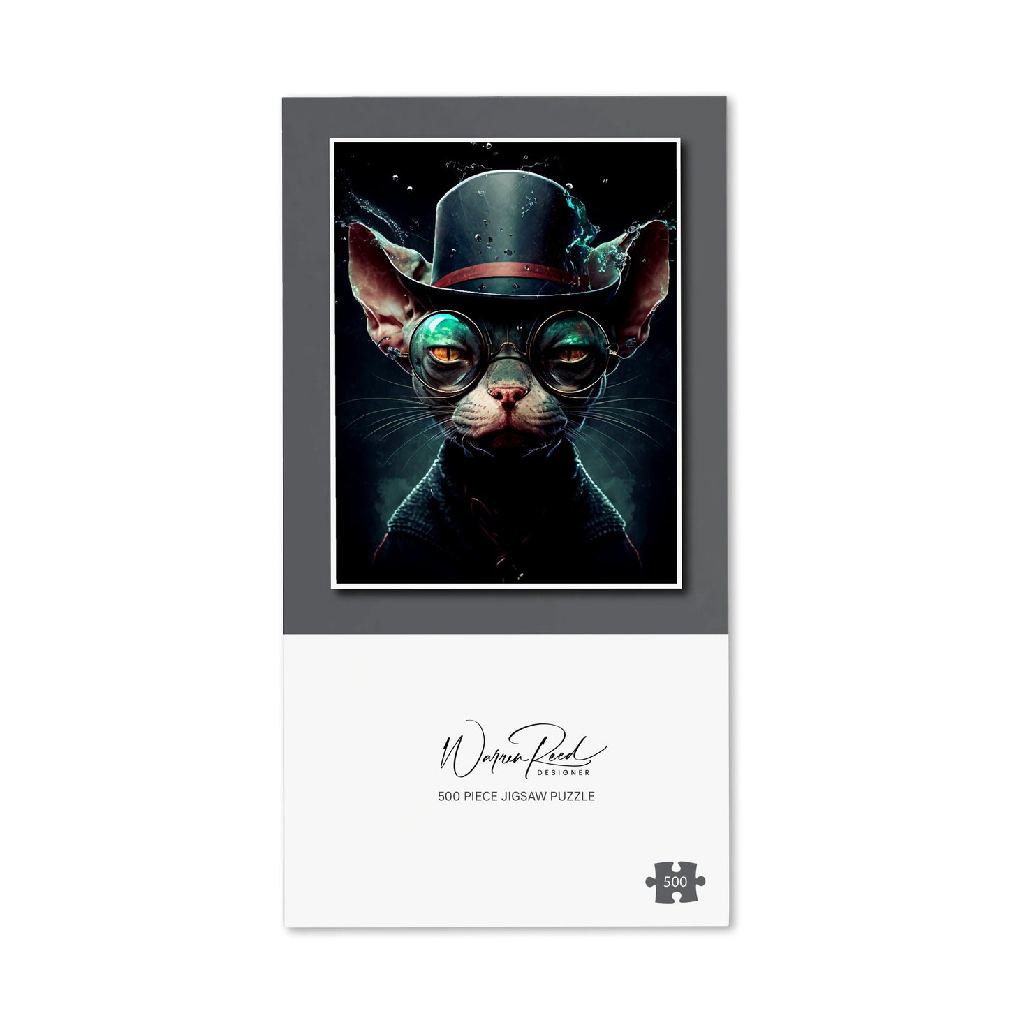 Sphynx Cat With Glases Splashart Jigsaw Puzzle
