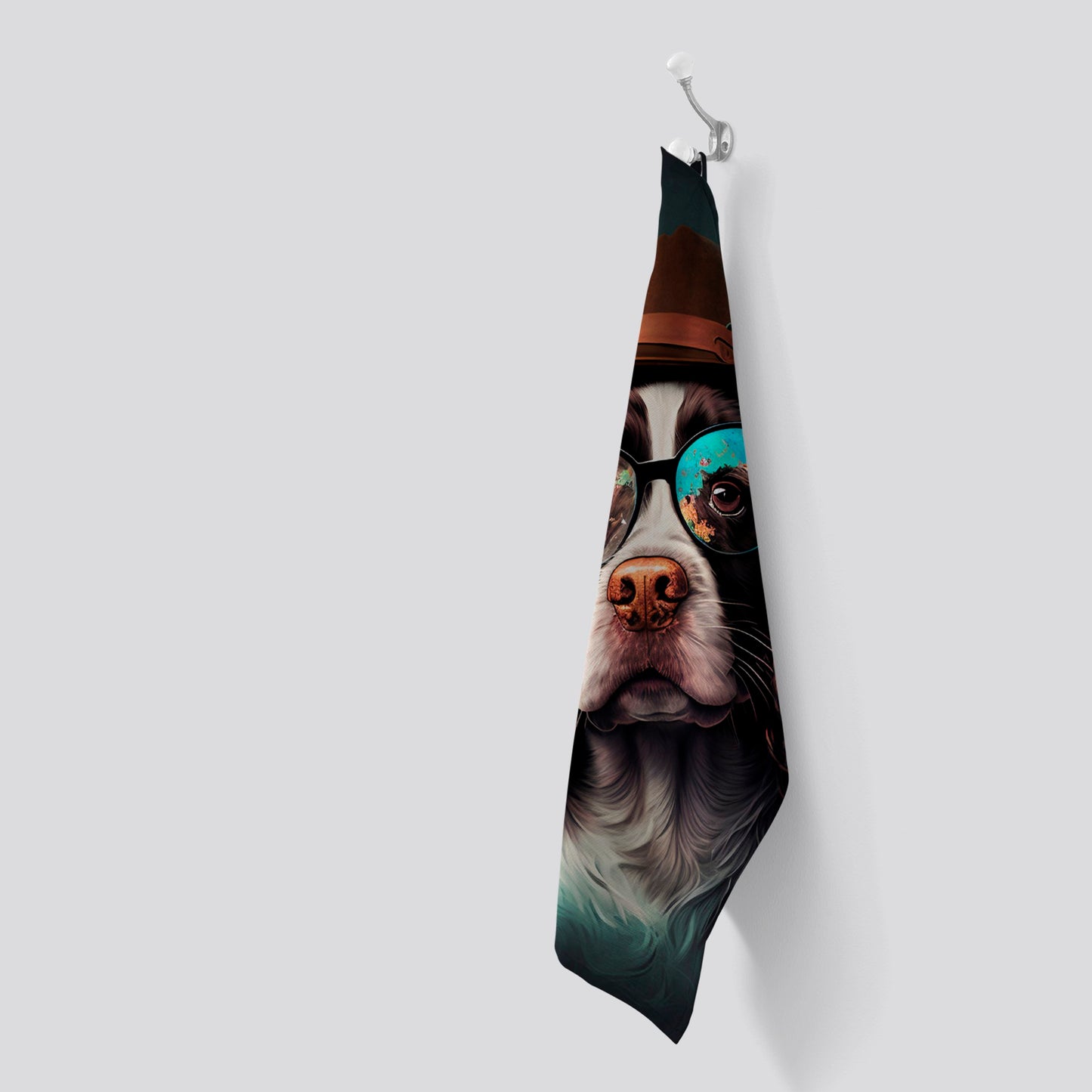 Springer Spaniel Dog Splashart Tea Towel