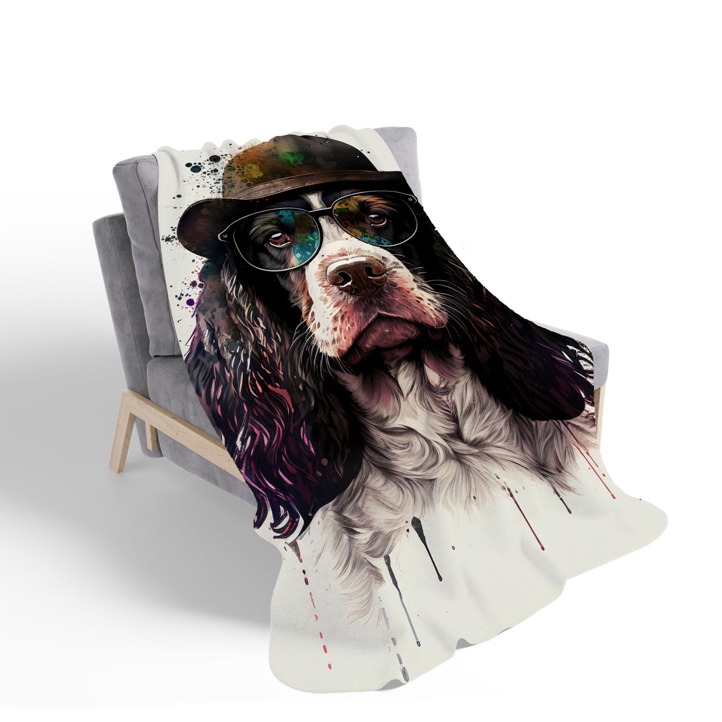 Springer Spaniel Dog Sherpa Blanket
