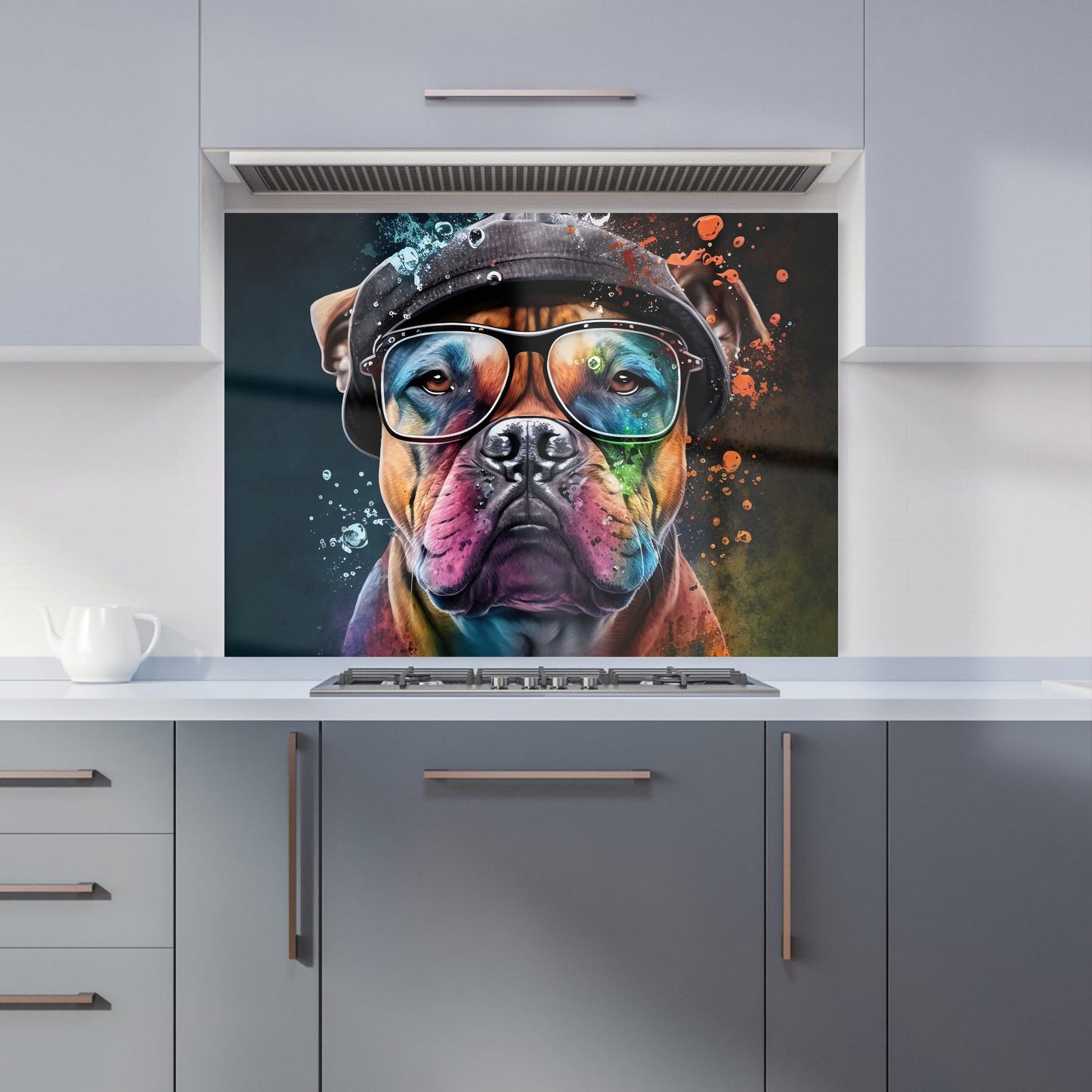 Staffordshire Bull Terrier Dog Splashart Kitchen Splashback