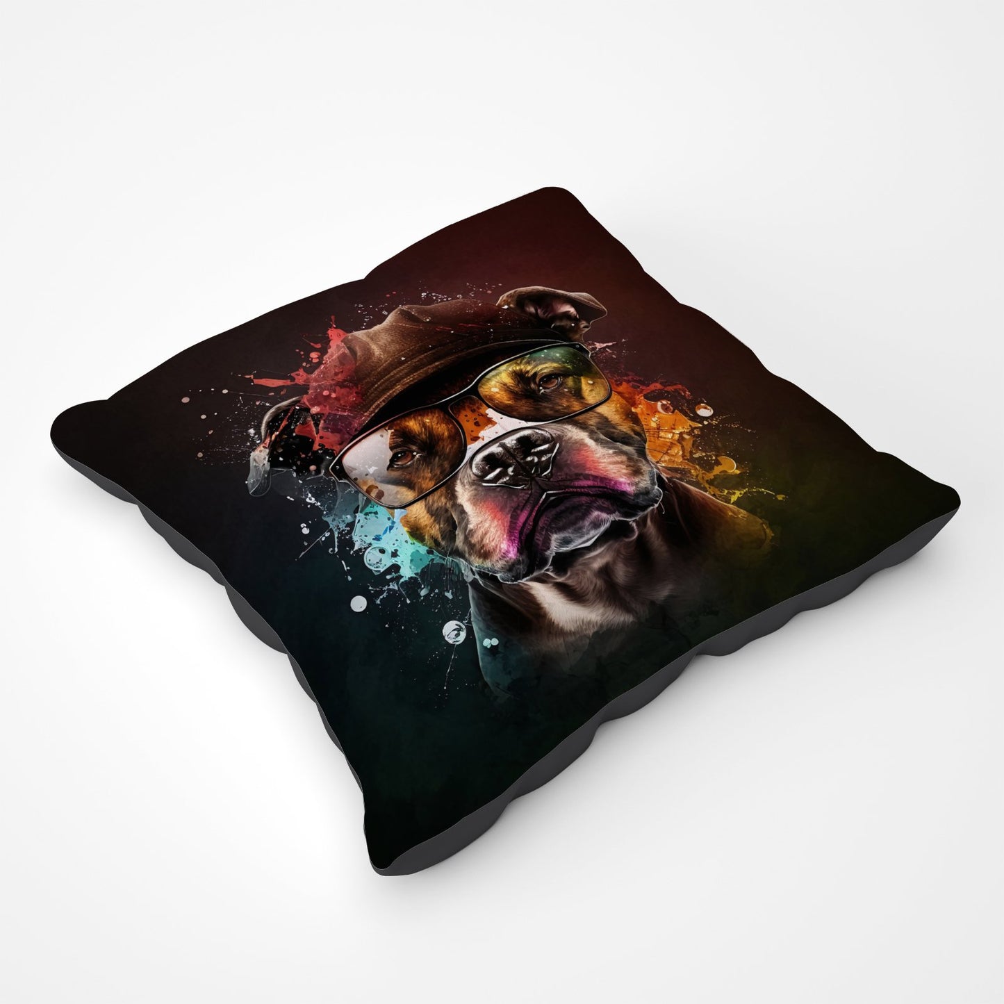 Staffy Bull Terrier Dog Splashart Pet Bed