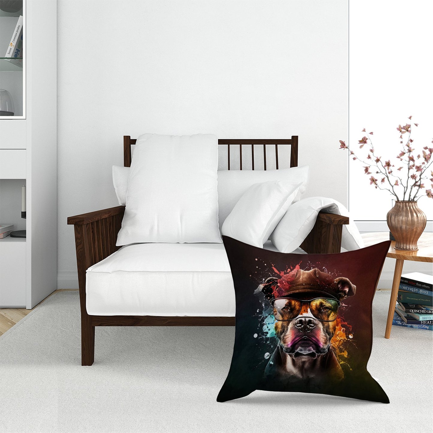 Staffy Bull Terrier Dog Splashart Pet Bed
