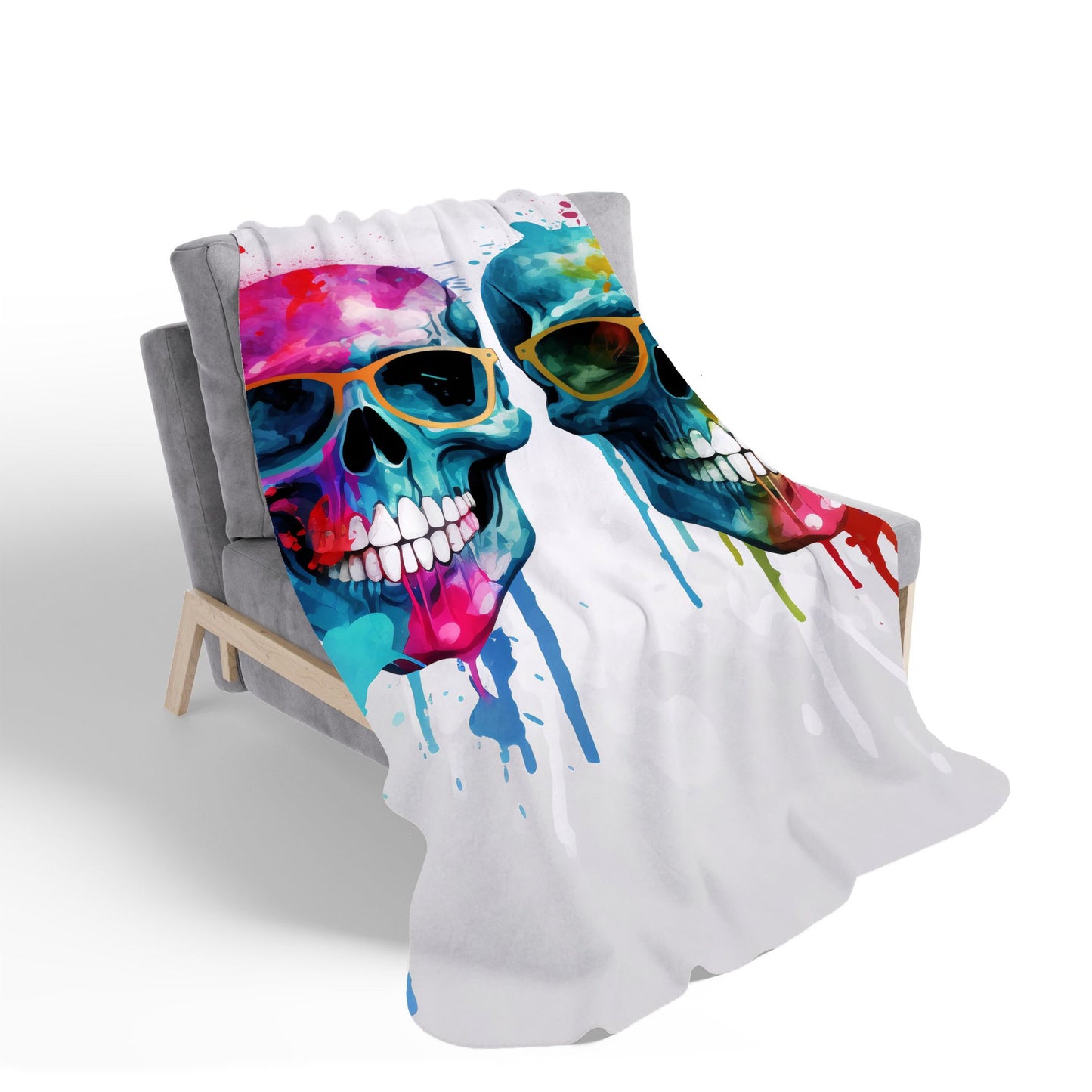 Splashart Happy Skeletons Sherpa Blanket