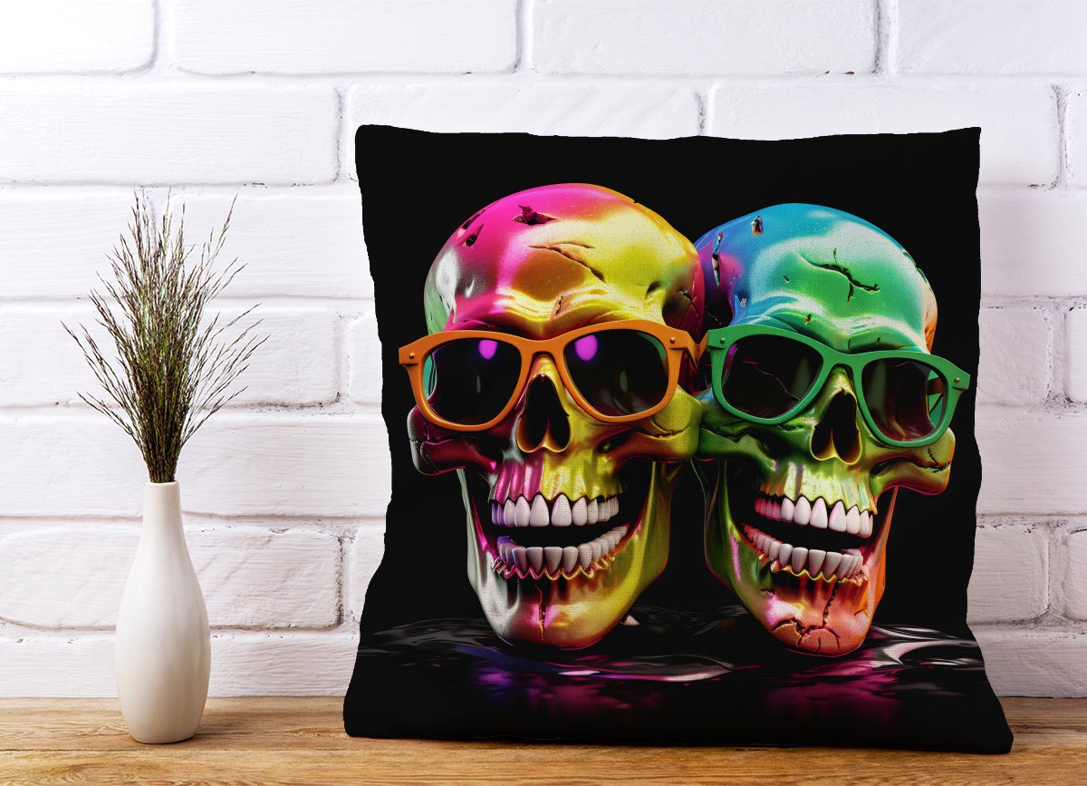 Happy Skeletons In Sunglasses Cushions
