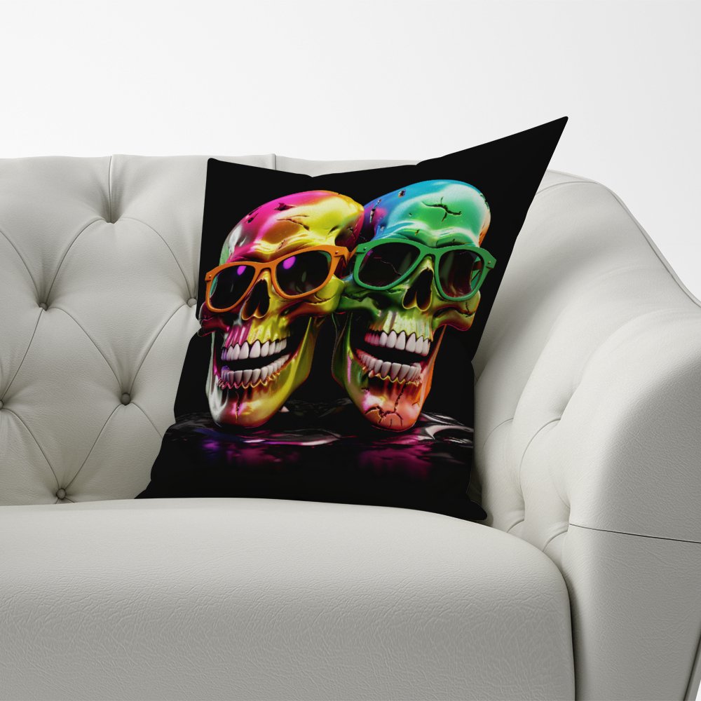 Happy Skeletons In Sunglasses Cushions