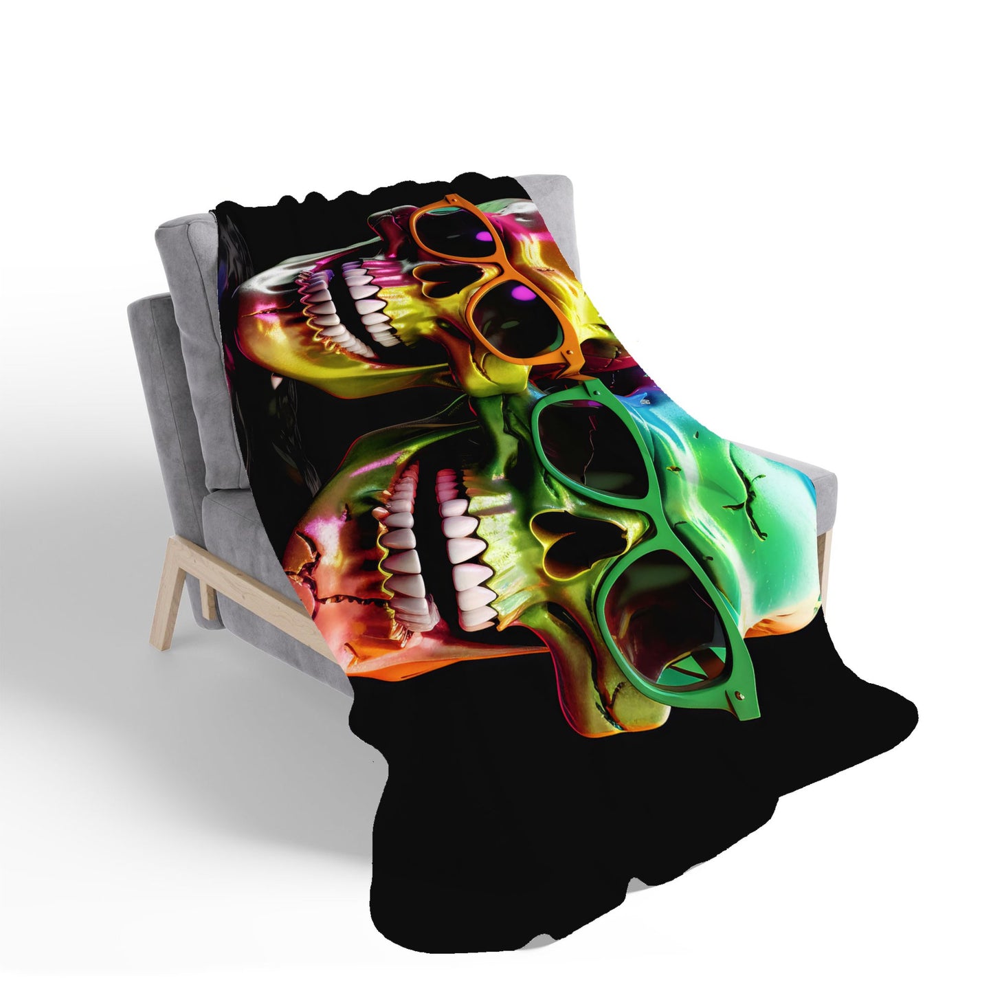 Happy Skeletons In Sunglasses Sherpa Blanket