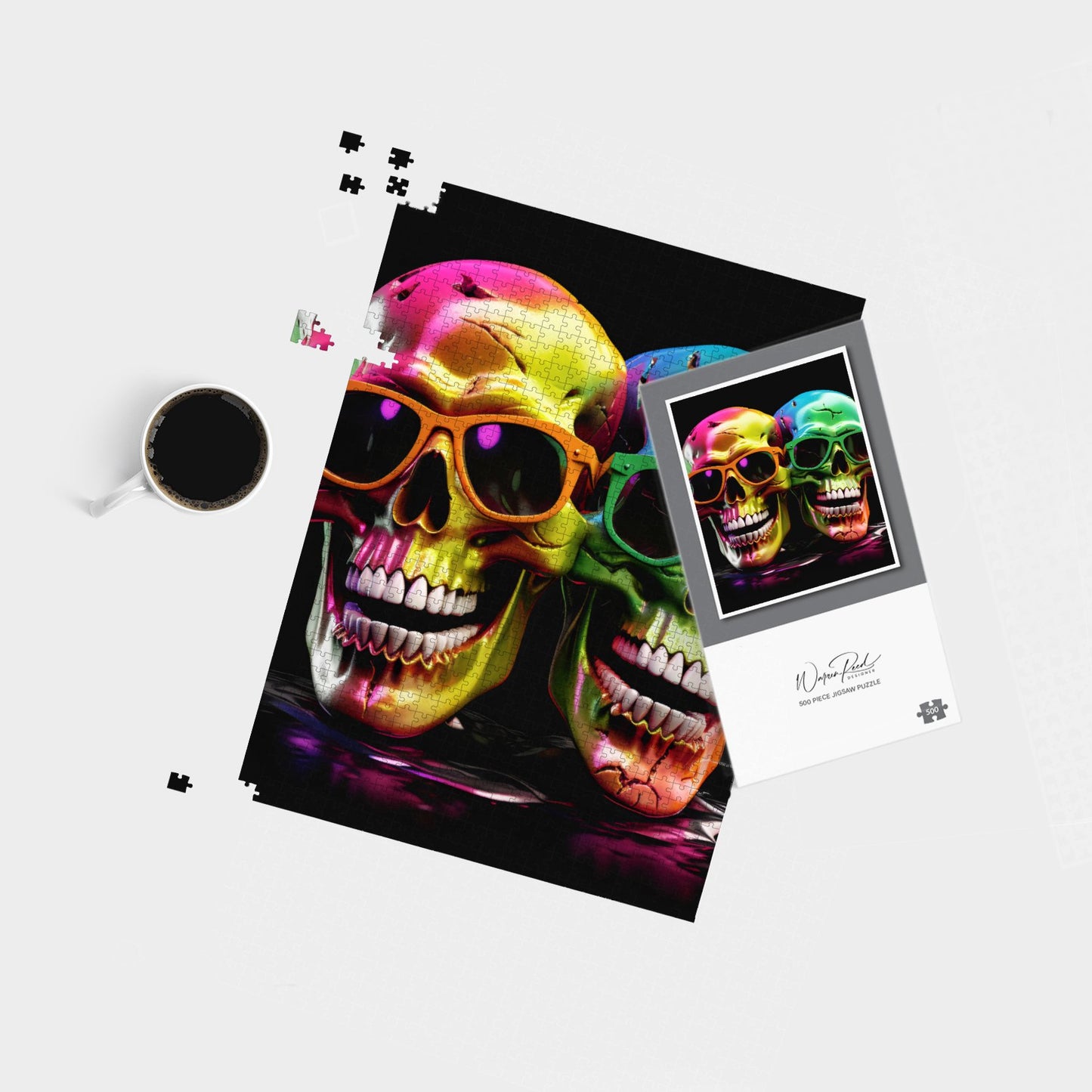 Happy Skeletons In Sunglasses Jigsaw Puzzle