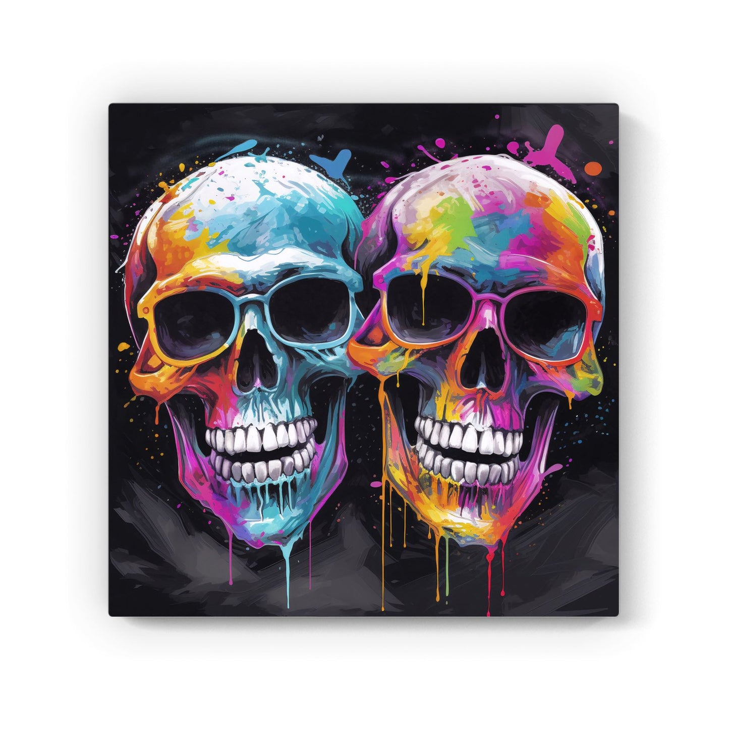 Splashart Happy Skeletons In Glasses Canvas