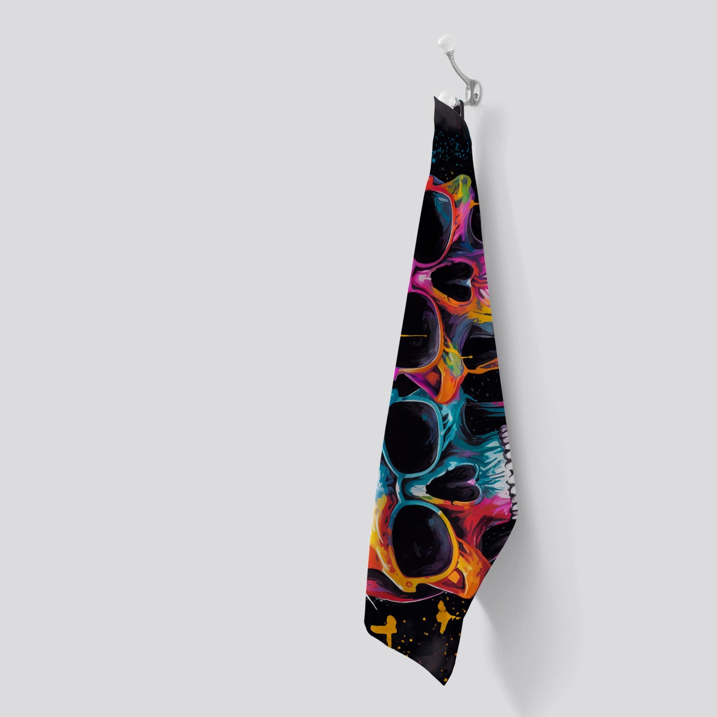 Splashart Happy Skeletons In Glasses Tea Towel