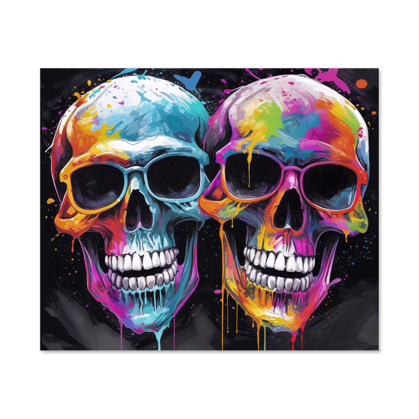 Splashart Happy Skeletons In Glasses Kitchen Splashback
