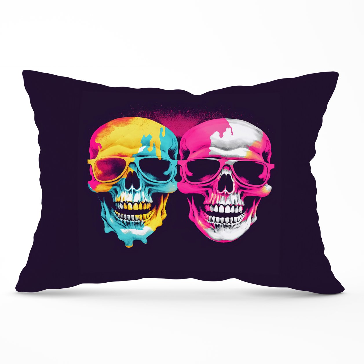 Pinks And Blue Happy Skeletons Cushions