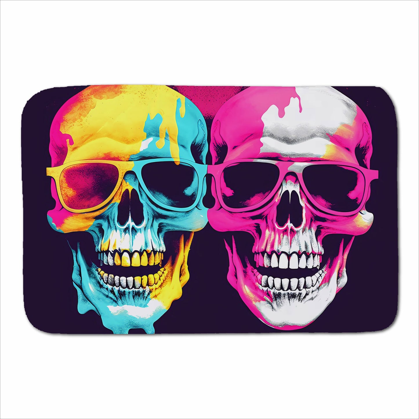 Pinks And Blue Happy Skeletons Sherpa Blanket