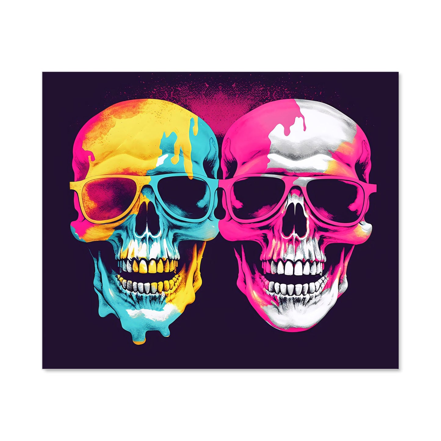 Pinks And Blue Happy Skeletons Kitchen Splashback