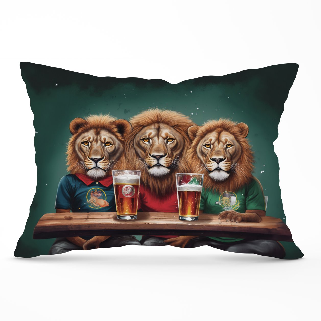 Lions Watching The Game Cushions