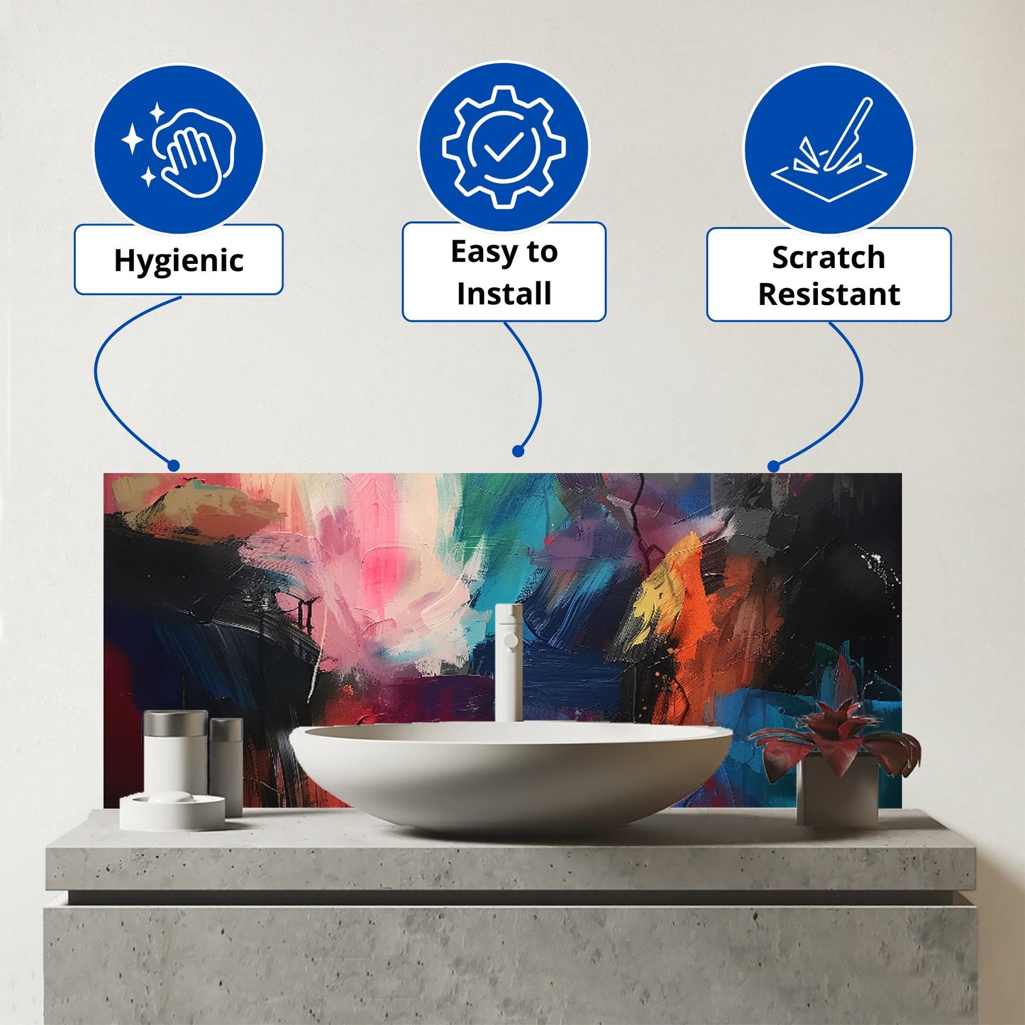 Cosmic Fusion: Colours Of The Universe Glass Bathroom Splashback