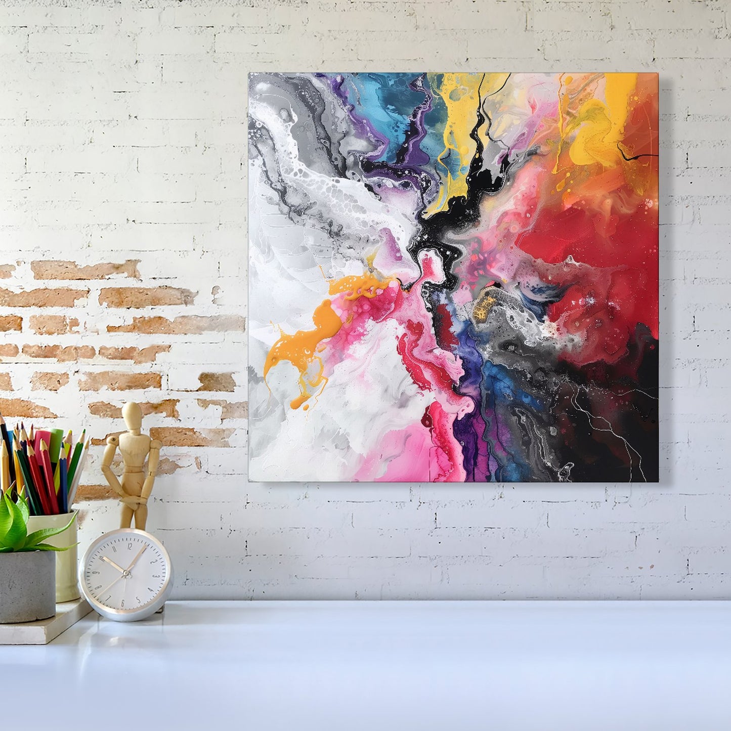Explosive Colour Cascade Canvas