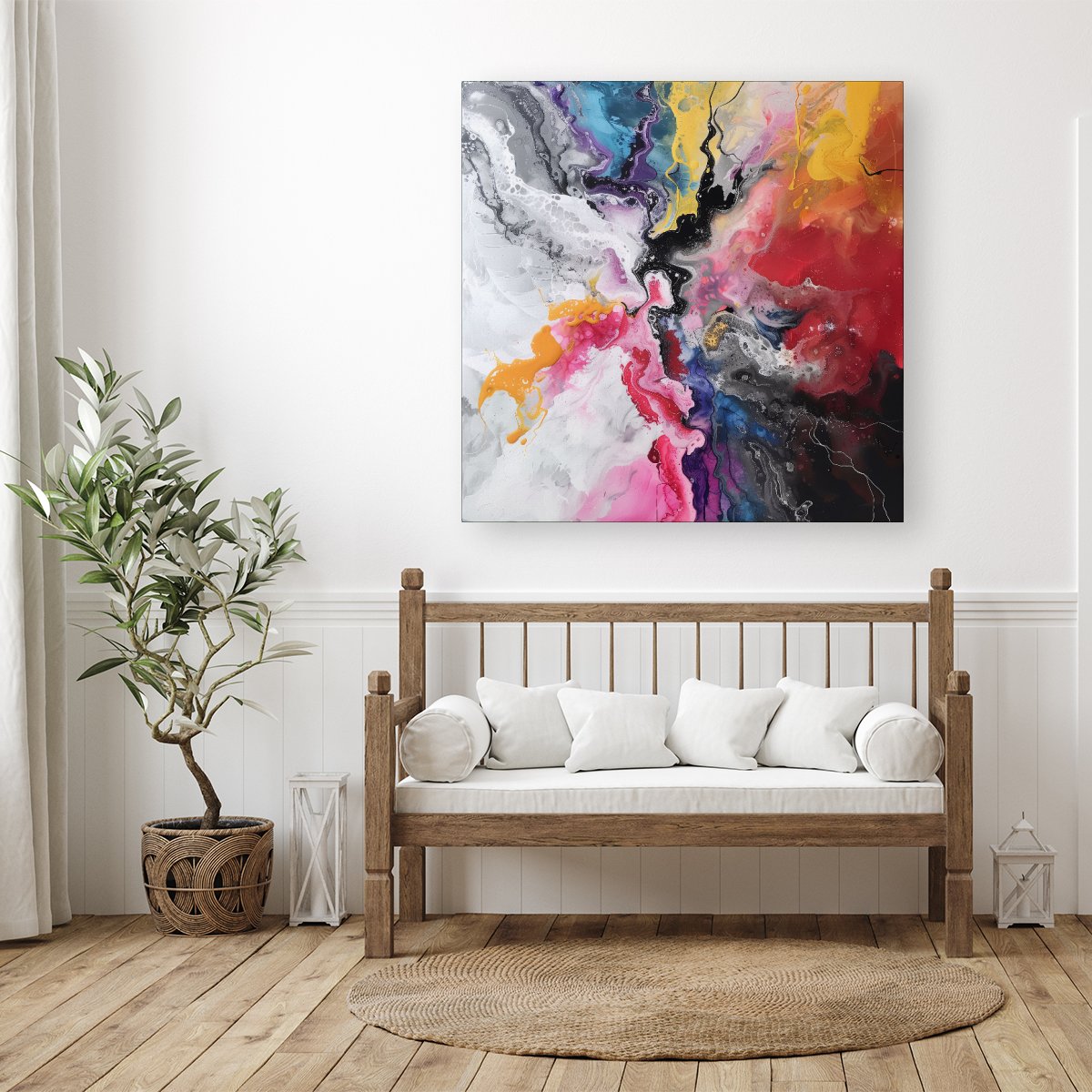 Explosive Colour Cascade Canvas