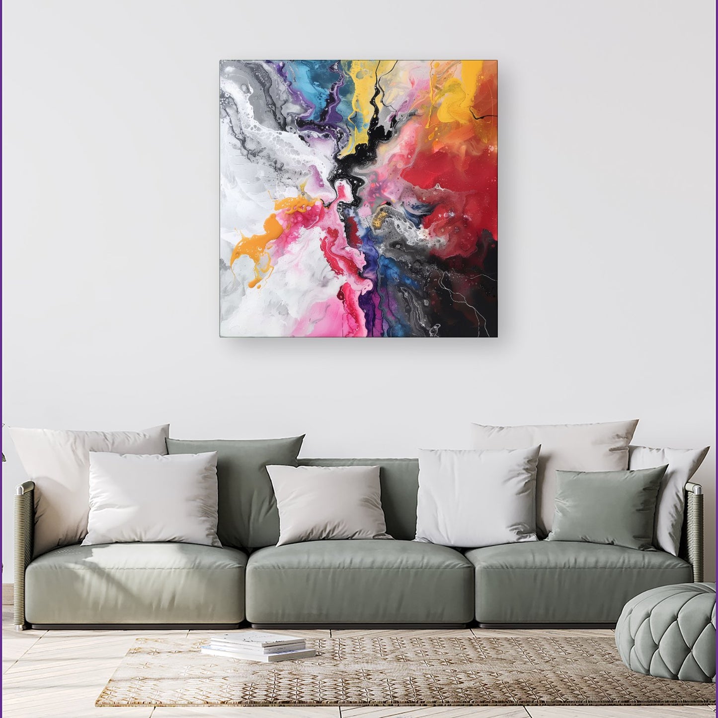 Explosive Colour Cascade Canvas