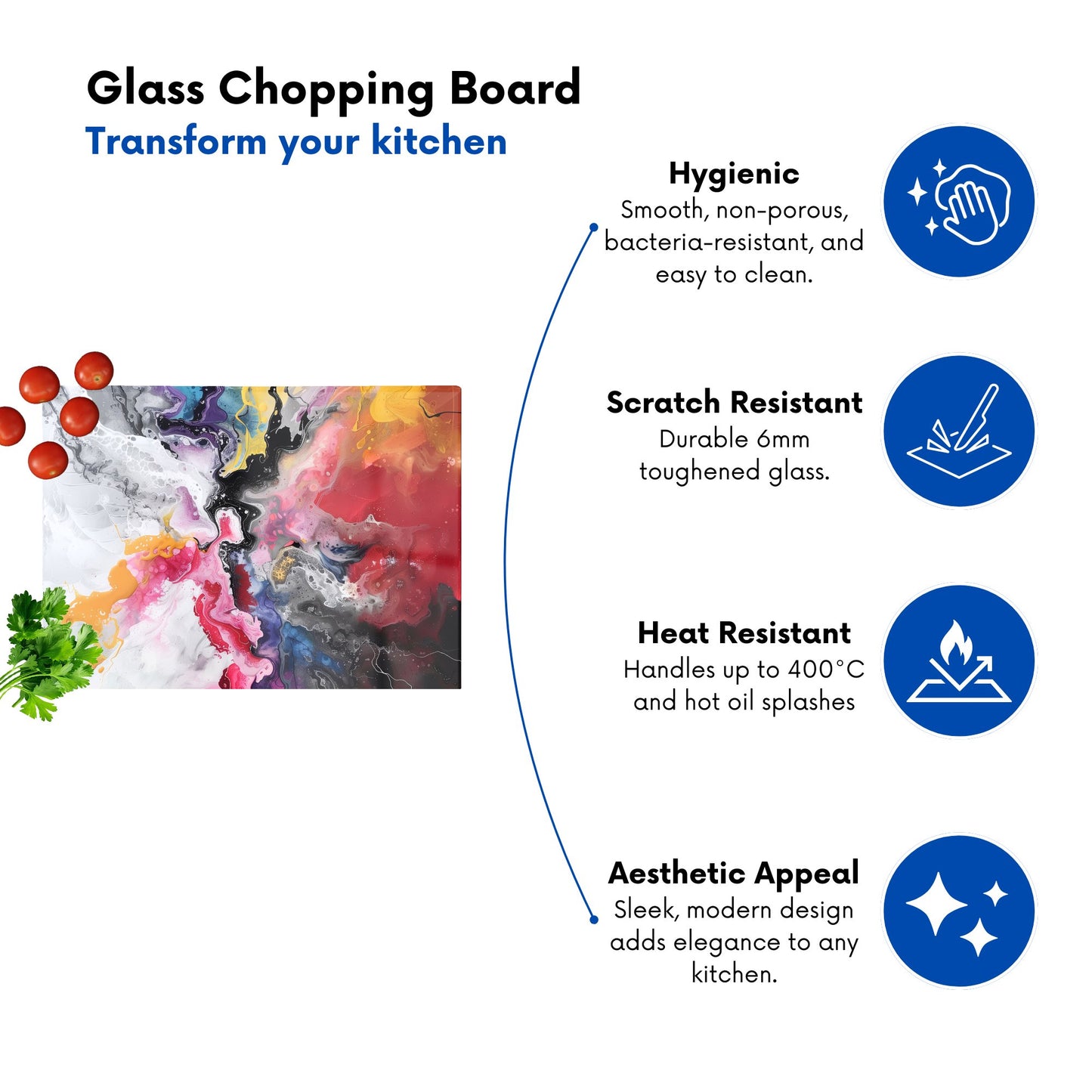 Explosive Colour Cascade Chopping Board