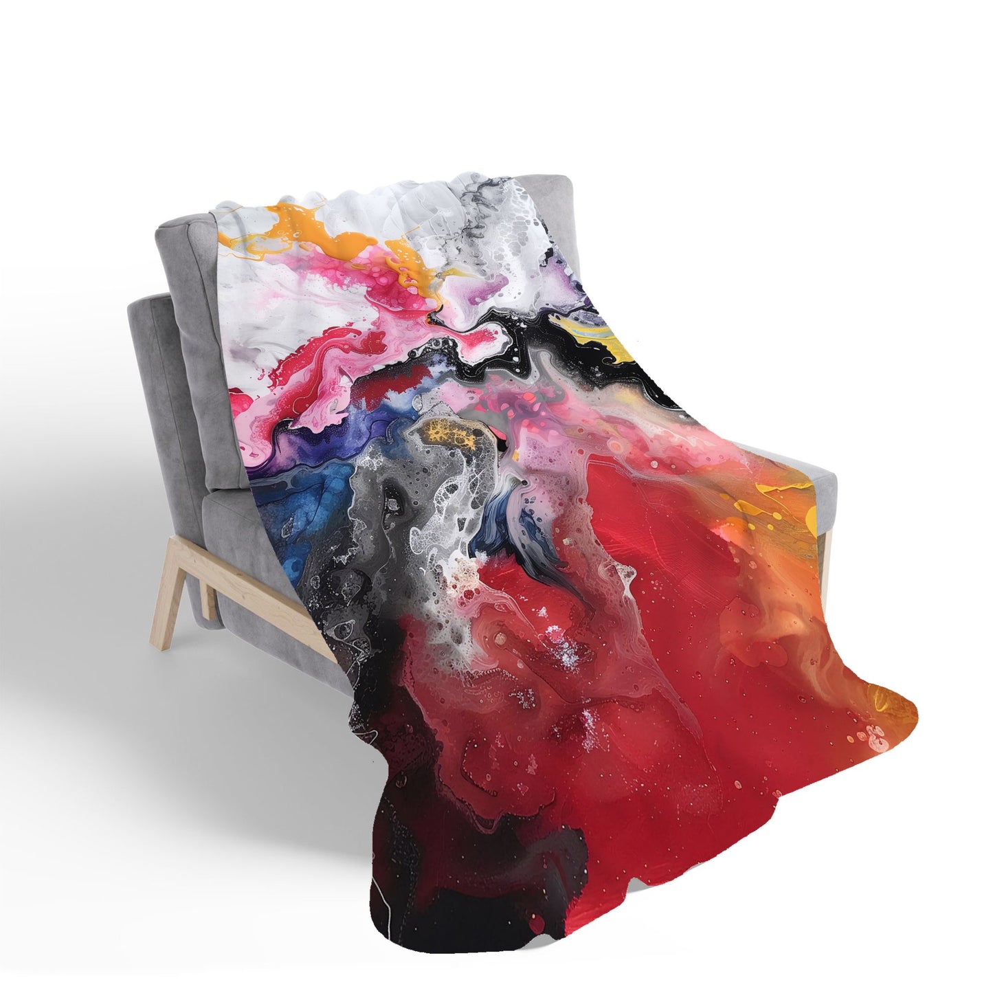 Explosive Colour Cascade Sherpa Blanket