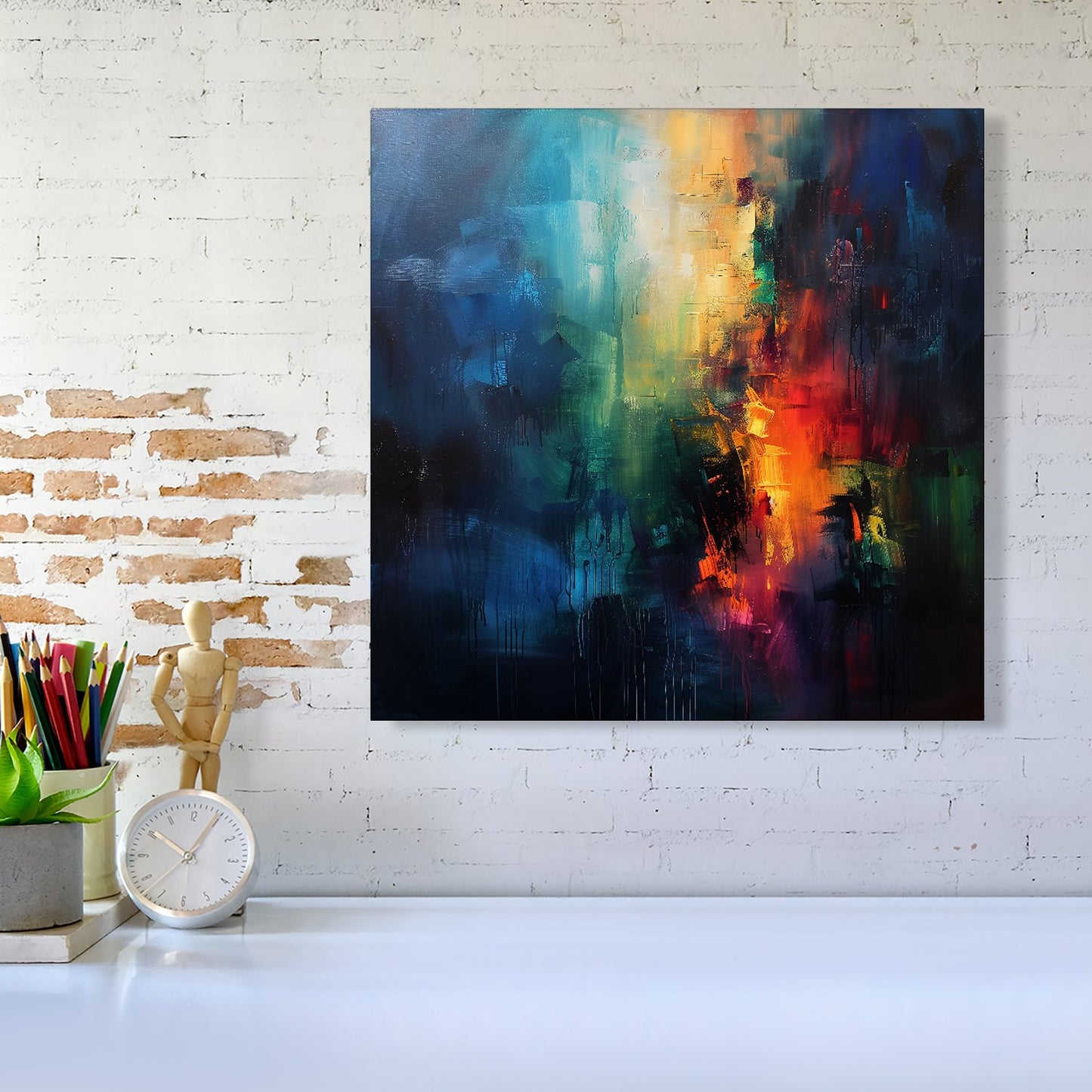 Colourful Chaos: Urban Dreamscape Canvas