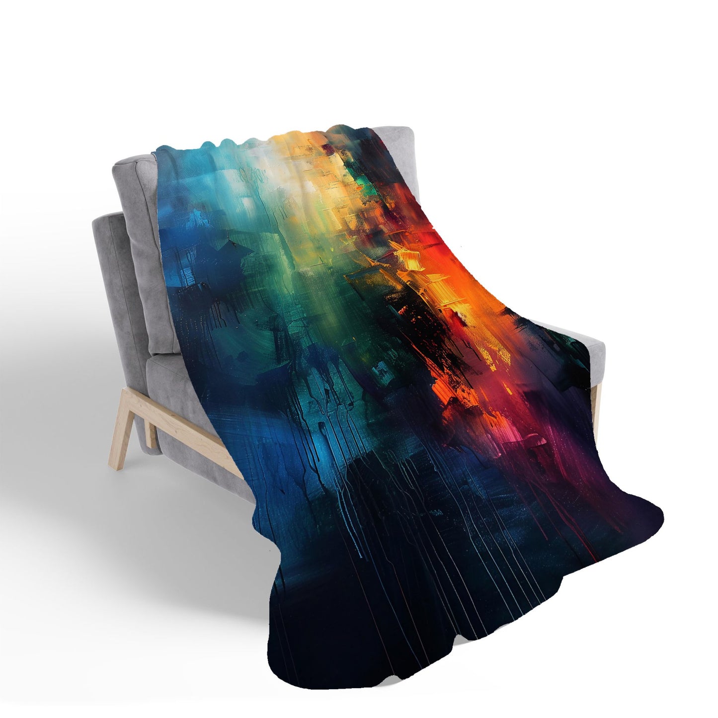Colourful Chaos: Urban Dreamscape Sherpa Blanket
