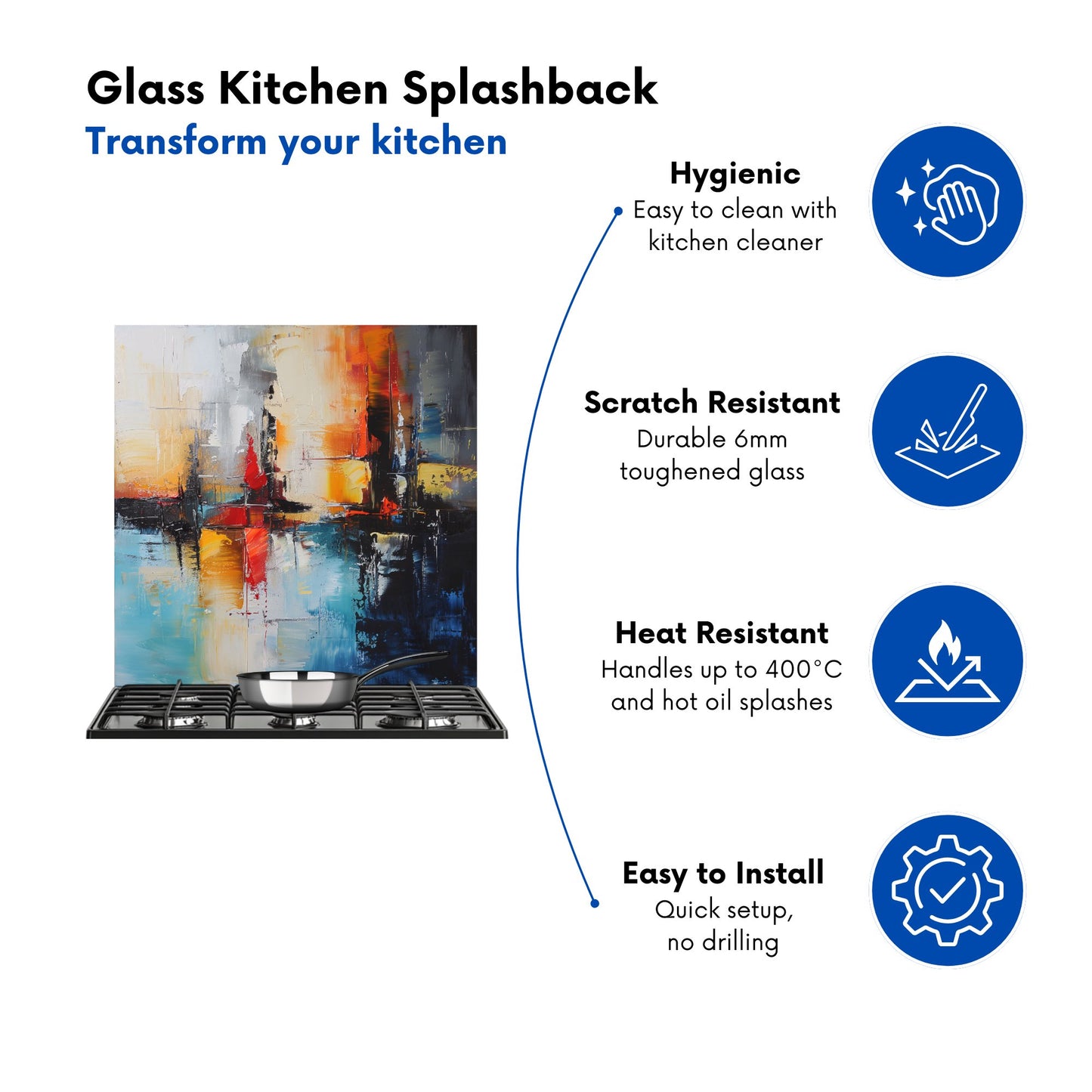 Reflective Splendour: City In Abstract Kitchen Splashback