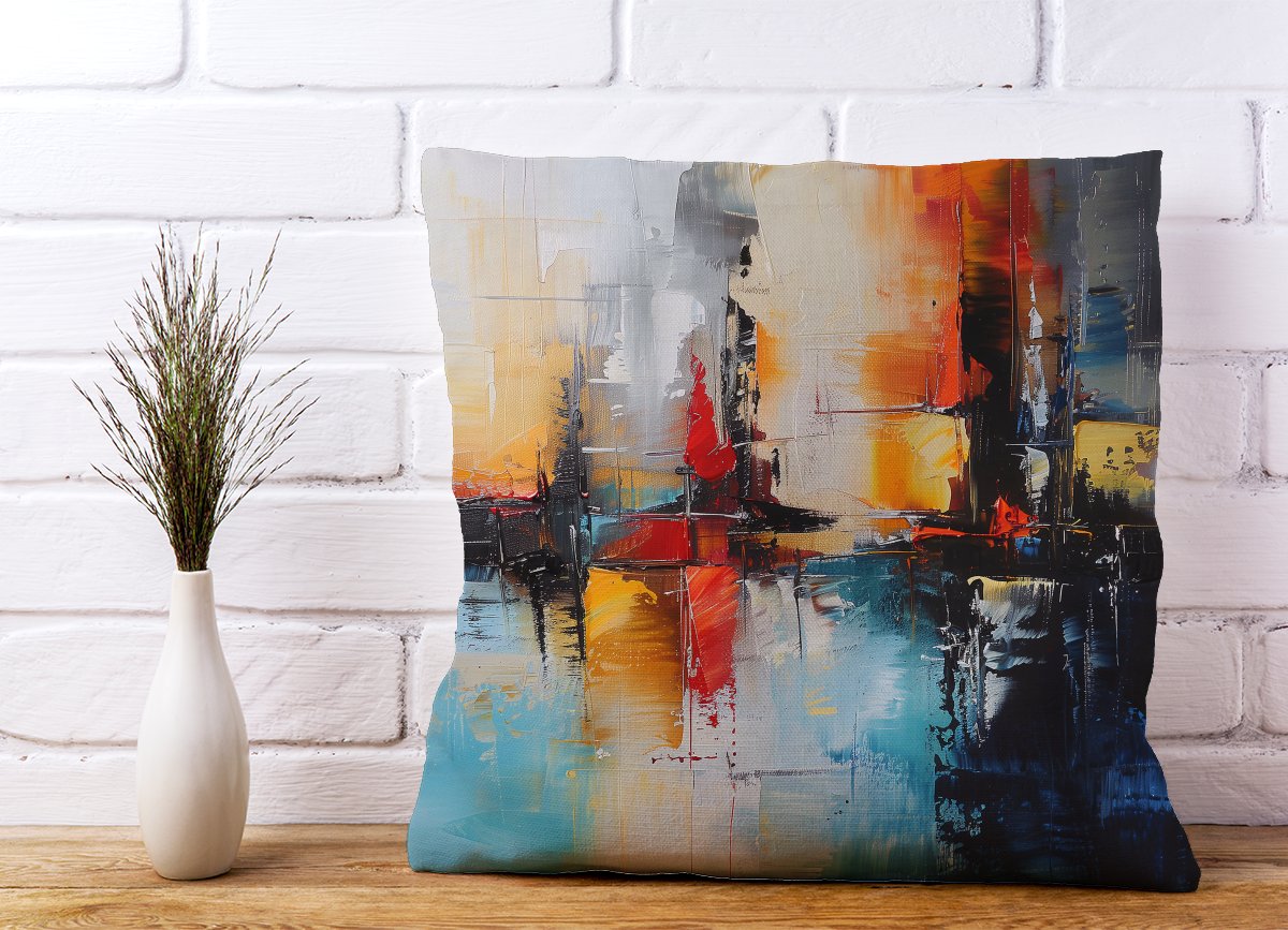 Reflective Splendour: City In Abstract Cushions