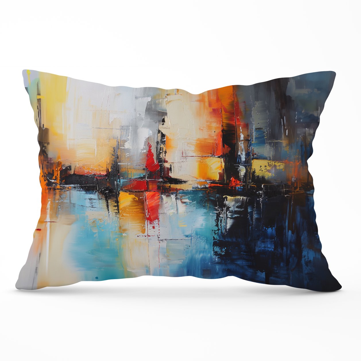 Reflective Splendour: City In Abstract Cushions